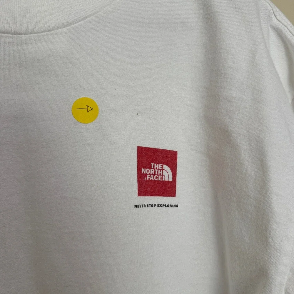 The North‎ Face T-Shirt Mens Large White Half Dome Logo Cotton Short Sleeve Tee